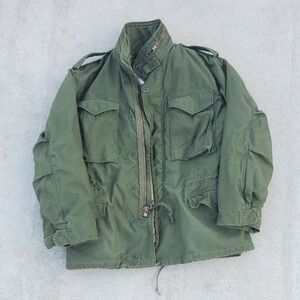 Olive Green Military Field Coat Lined Heavy Duty Winter Weather Jacket Sz Small